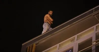 Bunalıma giren şahıs 6. katlı binanın çatısından atlamak istedi