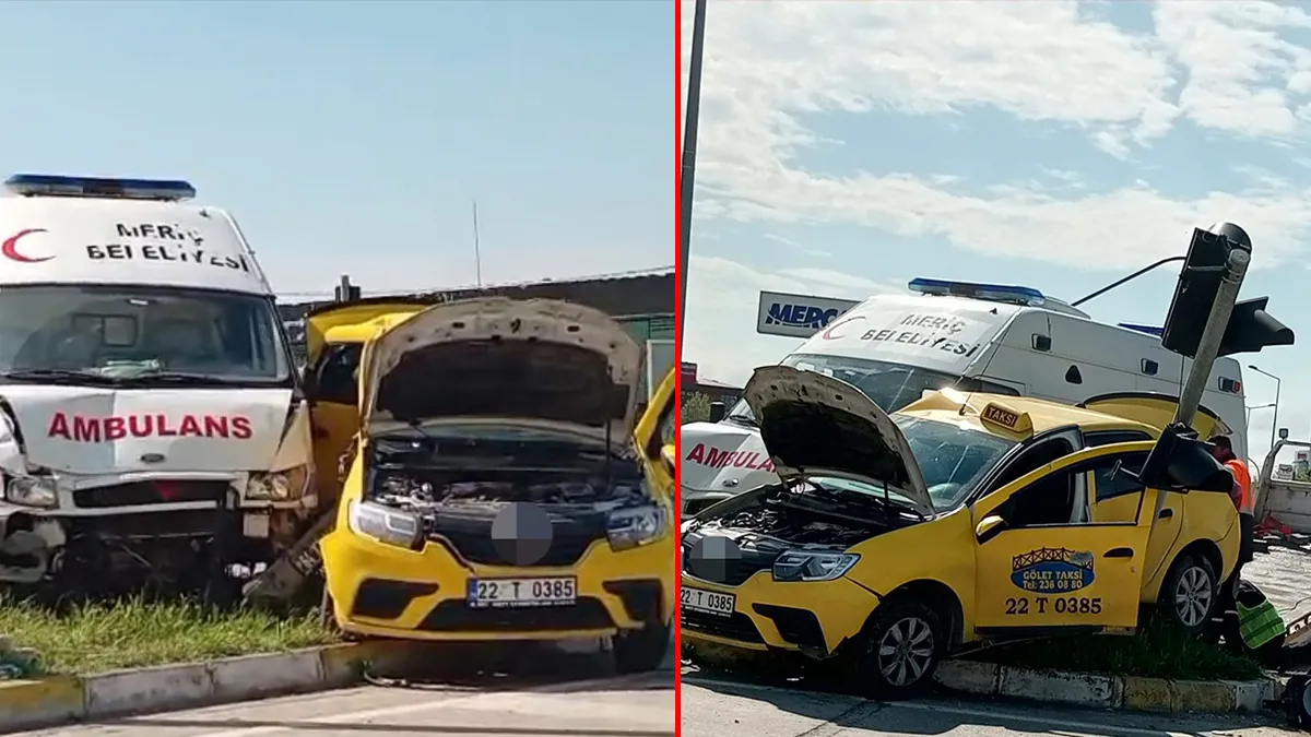 Edirne’de feci kaza! Hasta taşıyan ambulans ile taksi çarpıştı: Yaralılar var! Edirne’de feci kaza! Hasta taşıyan ambulans ile taksi çarpıştı: Yaralılar var!