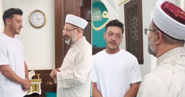 Diyanet İşleri Başkanı Erbaş, eski futbolcu Mesut Özil’le bir araya geldi