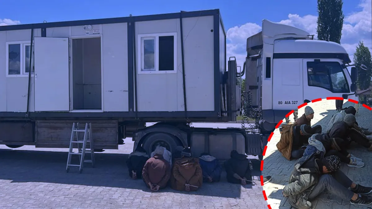 Tokat'ta konteyner yüklü tırda 7 kaçak göçmen yakalandı!