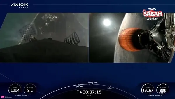 SpaceX'e ait uzay aracı fırlatıldı ve roketin ilk aşaması başarıyla geri indi! İşte o anlar!
