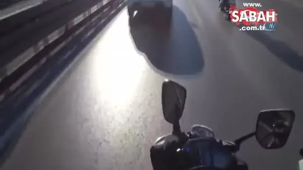 E-5 Karayolu’nda feci motosiklet kazası kamerada