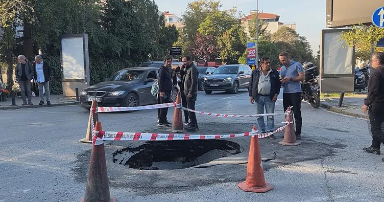 Beşiktaş’ta yolda çökme meydana geldi!