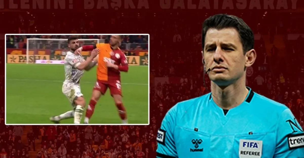 Son dakika haberi: Galatasaray - Konyaspor maçına damga vuran pozisyon! Yunus Akgün ile Adil Demirbağ...
