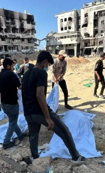 Katil İsrail’in vahşeti bitmiyor: Şifa Hastanesinde 49 Filistinlinin cesedi çıkarıldı