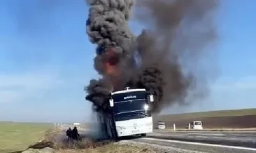 Yer Diyarbakır: Yolcu otobüsü seyir halindeyken alev aldı!