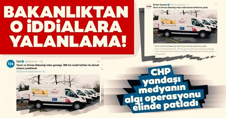 CHP yandaşı medyanın algı operasyonu elinde patladı! Bakanlıktan ’mobil ekmek büfelerine yasak’ iddialarına yalanlama