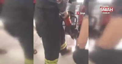 Ayağı banka sıkışan çocuğu itfaiye kurtardı | Video
