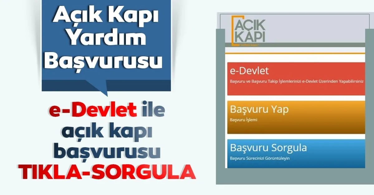 SON DAKİKA AÇIK KAPI YARDIM BAŞVURUSU: Açık kapı nedir, başvuru nasıl  yapılır? e-Devlet ile açık kapı BAŞVURU EKRANI -