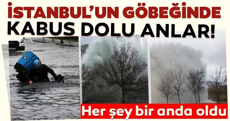 İstanbul’un göbeğinde kabus! Kimse ne olduğunu anlayamadı: Yol çöktü, moto kurye içine düştü