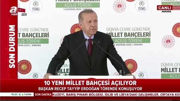Cumhurbaşkanı Erdoğan'dan Millet Bahçeleri Açılış Töreni'nde önemli açıklamalar (5 Haziran 2020 Cuma) | Video
