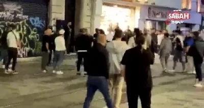 Taksim’de saç ektirme kavgası kamerada | Video