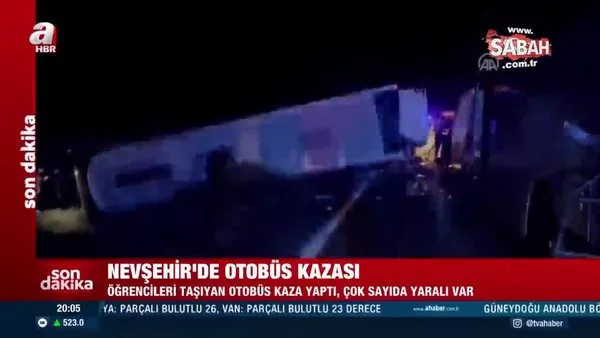 Nevşehir'de öğrencileri taşıyan otobüs kaza yaptı