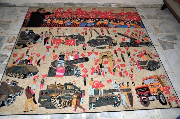 Suriyeli sanat tarihçisi 15 Temmuz’u mozaiğe işledi