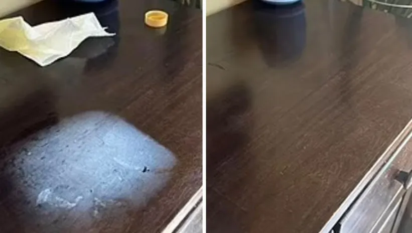 Bu ipucu binlerce beğeni aldı! Ahşaptaki lekeyi tek harekette yok ediyor...