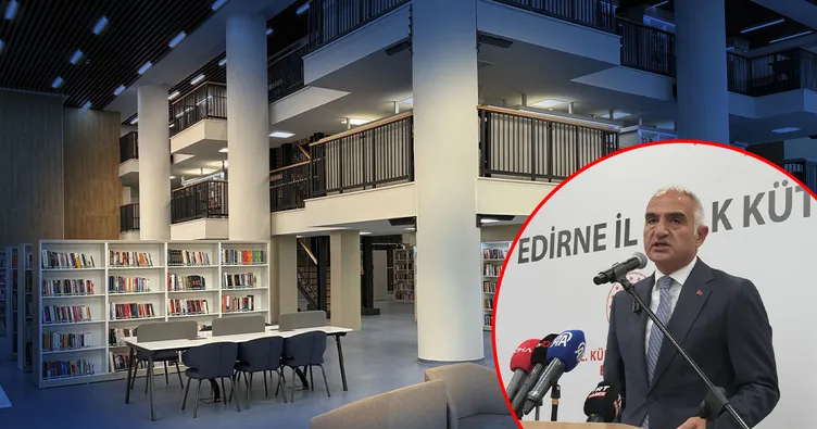 Edirne’ye 8 bin 812 metrekarelik yeni bilgi merkezi: Bakan Ersoy 160 bin kitap kapasiteli dev kütüphaneyi açtı
