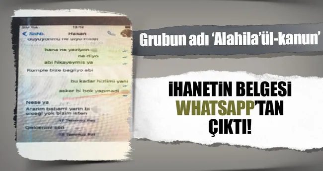 İhanetin belgesi WhatsApp’tan çıktı
