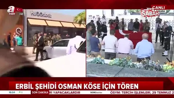 Erbil şehidi diplomat Osman Köse, son yolculuğuna uğurlanıyor