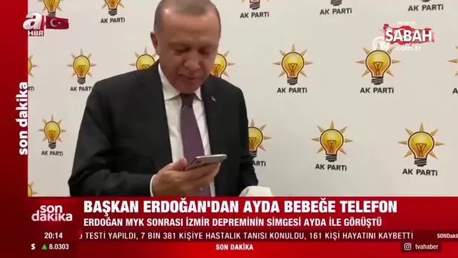 Başkan Erdoğan, İzmir depreminin simgelerinden olan 3 yaşındaki Ayda bebek ile telefonda görüştü