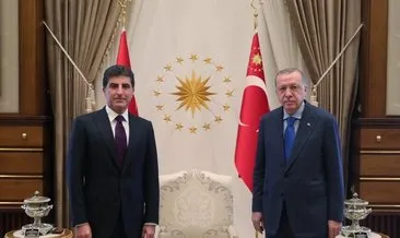 Son dakika: Başkan Erdoğan IKBY Başkanı Barzani’yi kabul etti