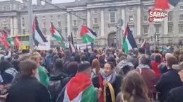 İrlanda’daki Trinity Üniversitesi’nde Filistin’e destek gösterisi