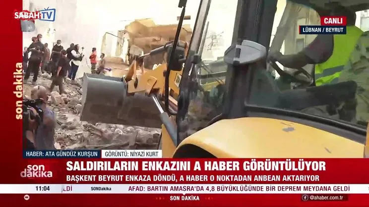 Beyrut'ta İsrail'in vurduğu noktalar enkaza döndü