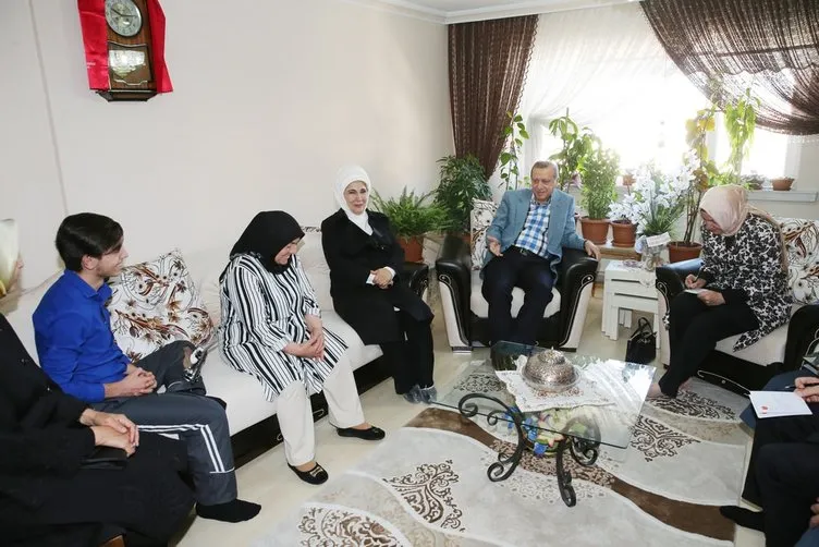 Cumhurbaşkanı Erdoğan şehit ailelerini ziyaret etti