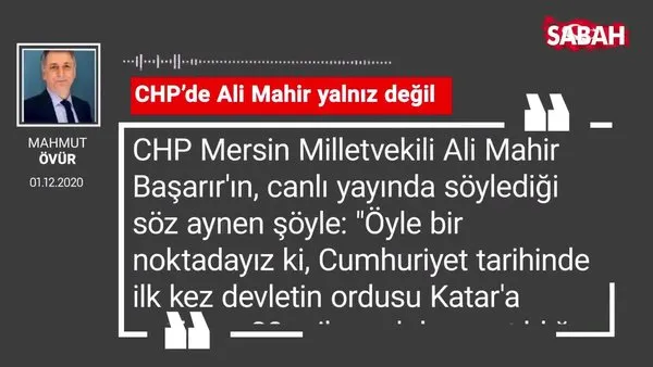 Mahmut Övür 'CHP’de Ali Mahir yalnız değil'