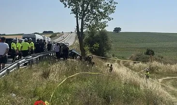Son dakika: Edirne'de otomobil ağaca çarptı: 2'si çocuk 5 kişi öldü! #edirne