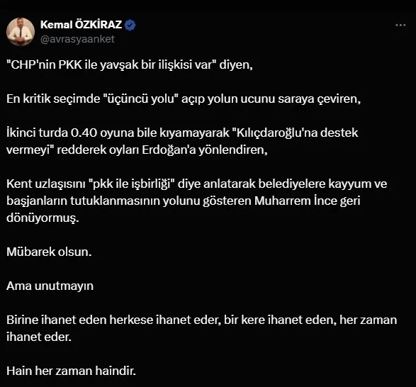 Partinin anketçisi açtı ağzını yumdu gözünü! CHP'de Muharrem İnce krizi: PKK ile yavşak bir ilişkisi var...