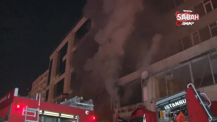 Şişli’de 8 katlı boş binanın 2’nci katı alev alev yandı | Video
