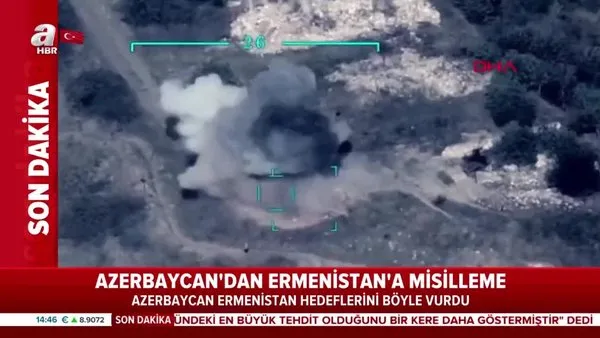 Azerbaycan Ermenistan hedeflerinin havaya uçurulma anına ait yeni flaş görüntüler paylaştı | Video