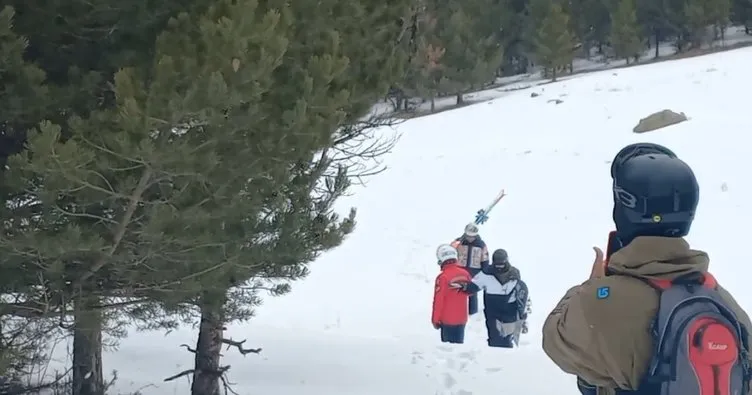 Sarıkamış Kayak Merkezi’nde pistten çıkan 3 yabancı turist kurtarıldı