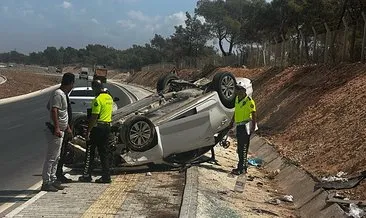Çalıntı araçla takla attılar: 4 yaralı #mersin