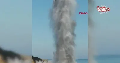 Şile’de denizde bulunan top mermilerinin imha anı kamerada | Video