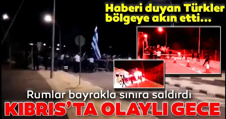 KKTC’den son dakika haberi: Rumlar bayrakla sınıra saldırdı! Haberi alan Türkler bölgeye akın etti