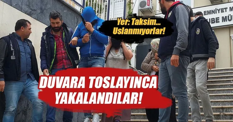 Taksim’de 4’ü kadın 5 kapkaççı kaza yapınca yakalandı