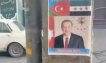 Tebriz sokaklarında Erdoğan posterleri