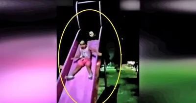 Çocuk parkında hayalet şoku! Çocuğunun videosunu izleyen anne gözlerine inanamadı