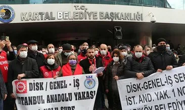 CHP’li Kartal Belediyesi’nde işçilerden protesto