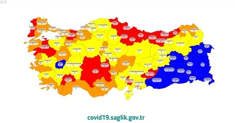 Korona risk haritası ile düşük, orta, yüksek ve çok yüksek riskli iller hangileri? İllere göre Türkiye geneli koronavirüs risk durumu haritası
