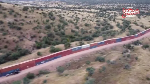 ABD-Meksika sınırına konteynerden duvar örüldü | Video