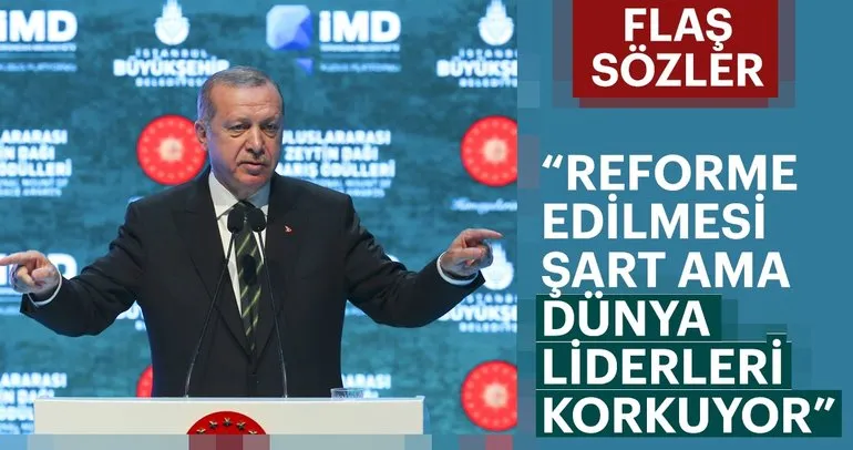 Cumhurbaşkanı Erdoğan’dan Zeytindağı Barış Ödülleri Töreni’nde flaş sözler