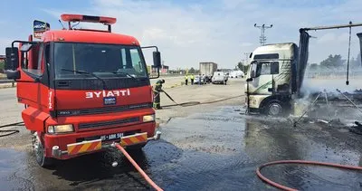 Facianın eşiğinden dönüldü: Akaryakıt istasyonundaki TIR alev alev yandı