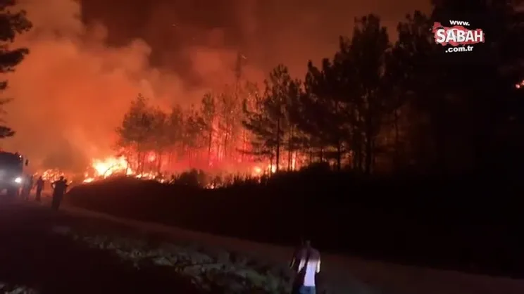 Marmaris’teki orman yangınında söndürme çalışmaları sürüyor | Video