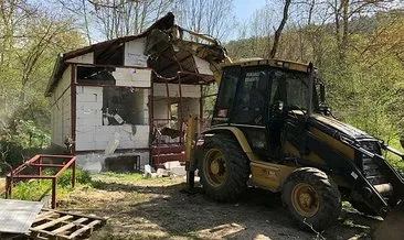 Orman arazisindeki kaçak ev yıkıldı