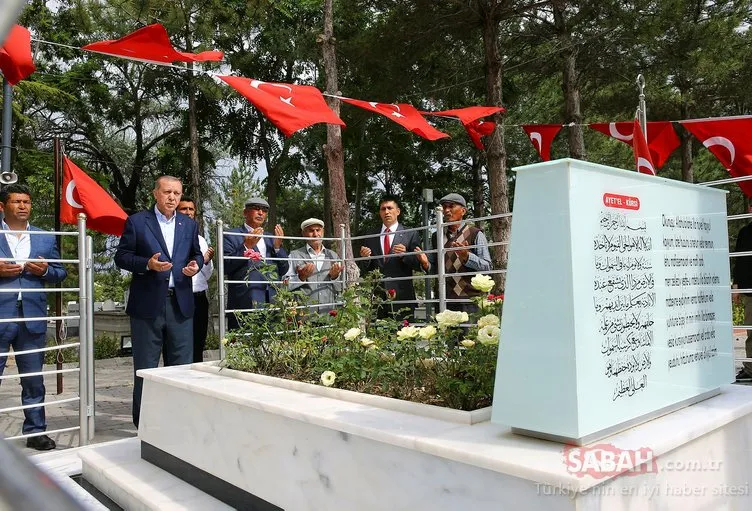 Cumhurbaşkanı Erdoğan şehit Ömer Halisdemir’in kabrini ziyaret etti
