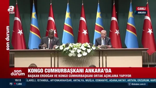 Başkan Erdoğan ve Kongo Cumhurbaşkanı Felix Tshisekedi’den ortak açıklama | Video