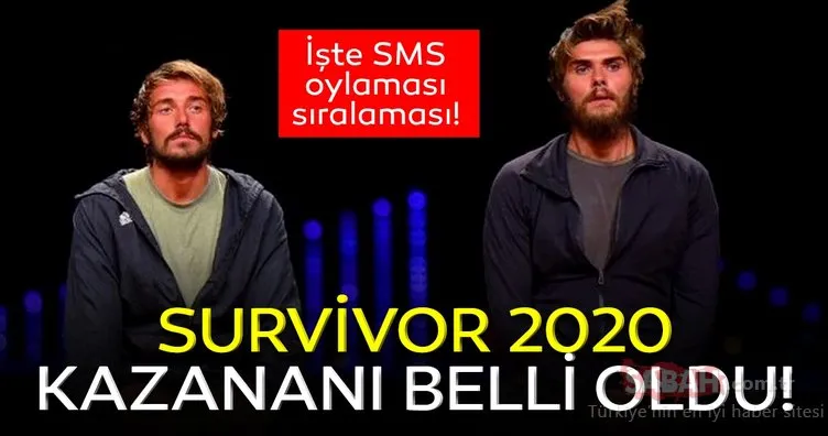 Survivor 2020 şampiyonu kim oldu, Barış Murat Yağcı mı, Cemal Can mı? Survivor 2020 birincisi ve SMS oylaması sıralaması
