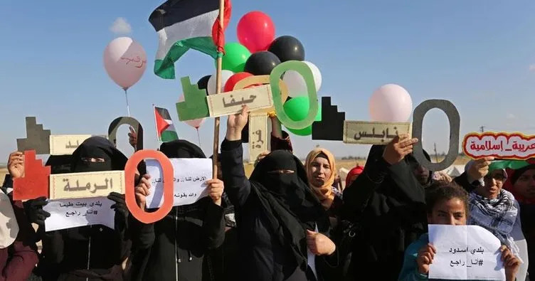 Gazzeli kadınlardan ’Büyük Dönüş Yürüyüşü’ne’ destek